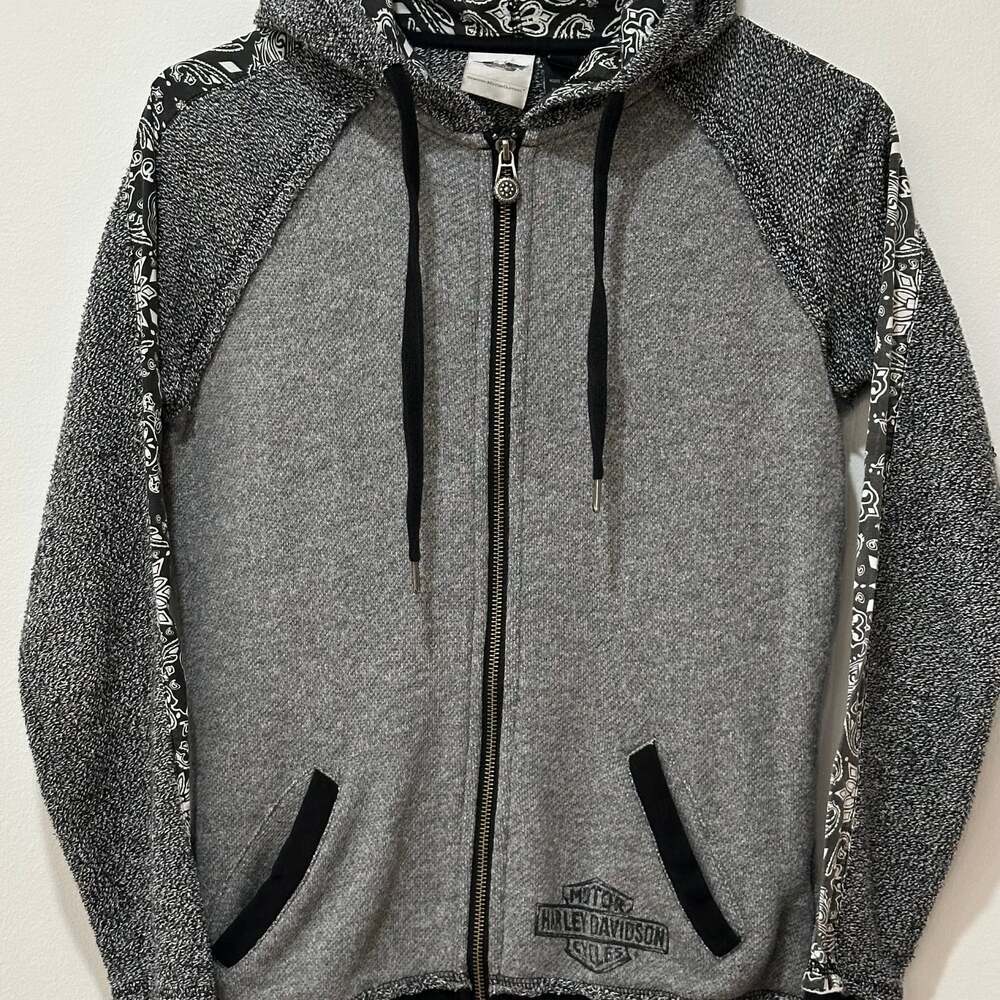 Harley-Davidson Women's Bandana Accent Full Zip Hoodie XS